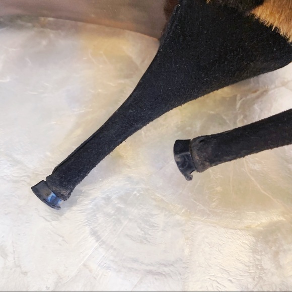 Stuart Weitzman Calf Hair Tan Animal Print Heels - Picture 10 of 13